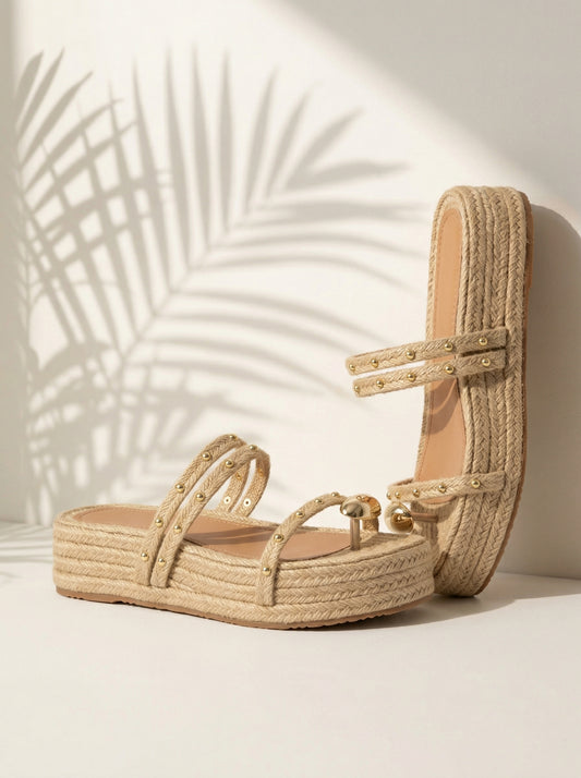 Sandalias Yute con Dorado