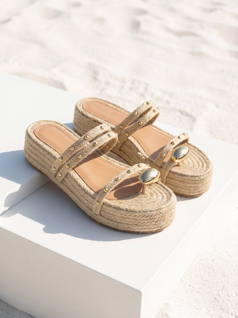 Sandalias Yute con Dorado